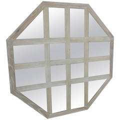 Large Cerused Oak Octagonal Mirror 11
