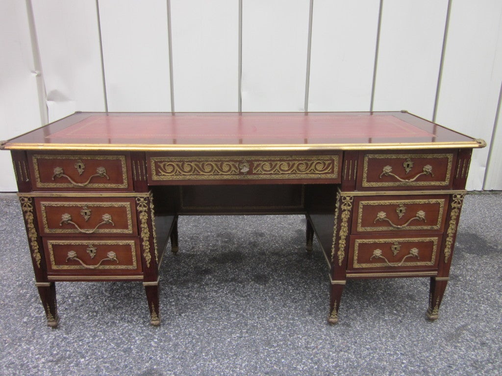 French Empire Style Desk with Leather Top For Sale at 1stDibs