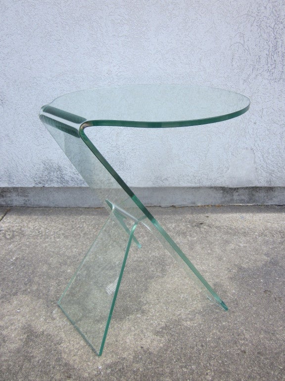 Cantilevered Glass Snack Table