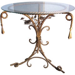 Italian Gilt Metal Tasseled Table