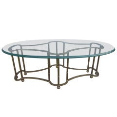 Mastercraft Brass Faux Bamboo Coffee Table 6