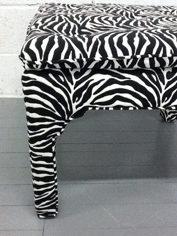 Pair Zebra Print Benches / Ottomans 1