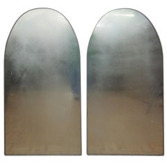 Pair of Chrome Framed Arc Mirrors