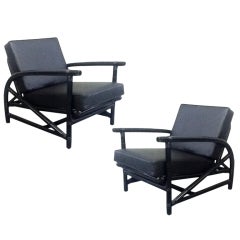 Pair of Rattan Lounge Chairs 12