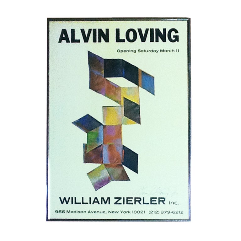 Rare Signed Alvin Loving Poster Exhib at William Zierler Gallery For Sale
