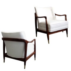 Pair Italian Sculptural Arm Chairs Pair Italian Sculptural Arm Chairs