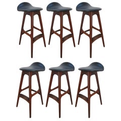 Set 6 Rosewood Stools by Erik Buch