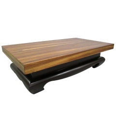 Zebra Wood Asian Style Coffee Table