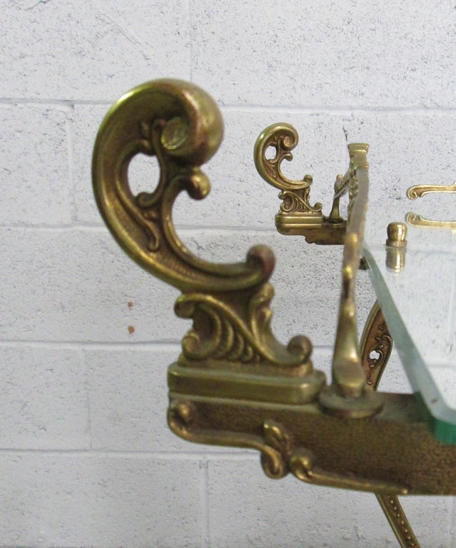 Mid-20th Century Brass Baroque Style Bar / Tea Cart