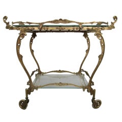Brass Baroque Style Bar / Tea Cart