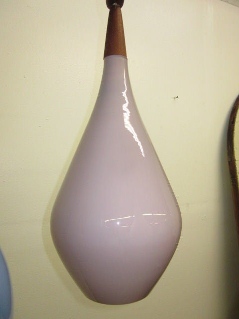 Danish Three-Pendant Light Fixture by Holmegaard In Good Condition In New York, NY