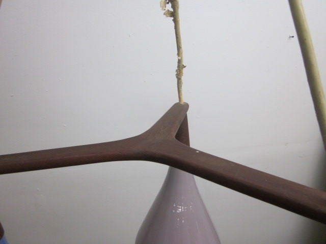 Glass Danish Three-Pendant Light Fixture by Holmegaard