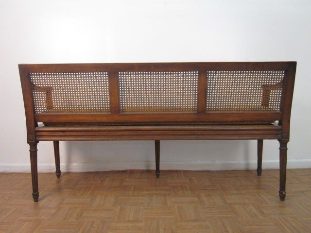 Louis XIV Style Caned Bench 1
