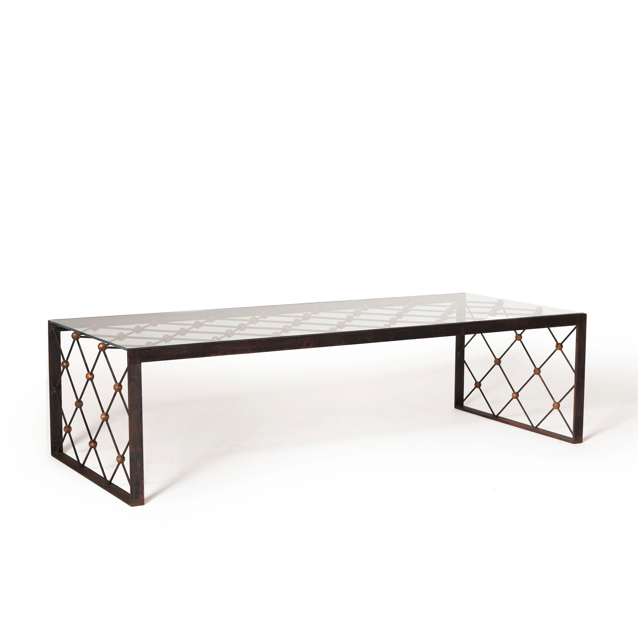 Tour Eiffel coffee table in blackened and gilt iron by Jean Royère  For Sale