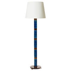 Standing Lamp with Hand-Painted Tiles by Stig Lindberg for Gustavsberg
