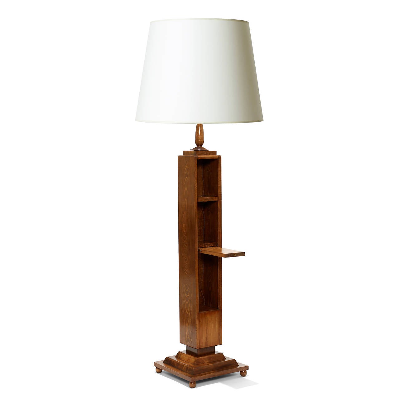 Modern Standing Lamp with Integrated Storage in Beech by DIM For Sale