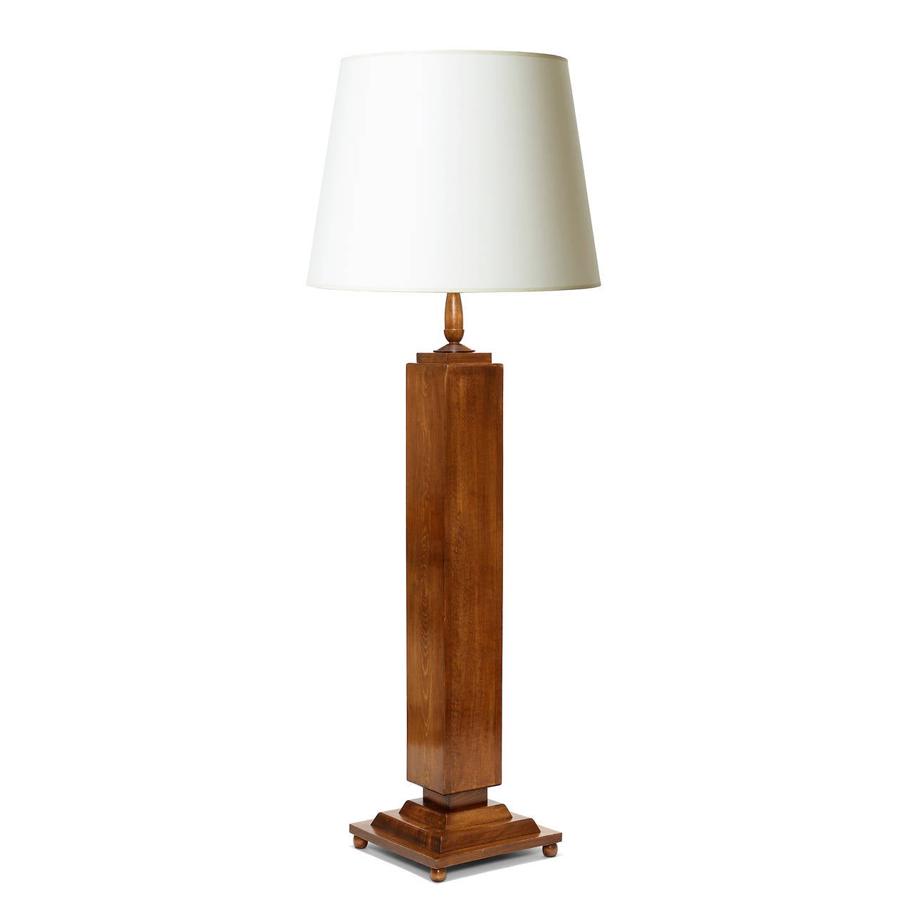 French Standing Lamp with Integrated Storage in Beech by DIM For Sale