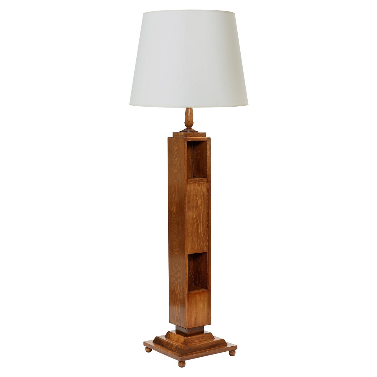 Standing Lamp with Integrated Storage in Beech by DIM For Sale
