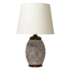 Elegant table lamp in glazed stoneware by Jean Besnard