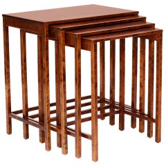Set Of Four Functionalist Nesting Tables In Baltic Birch From Sweden