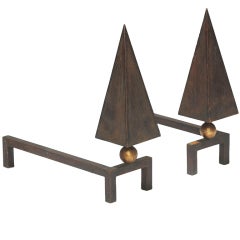 Pair andirons by Jean Royère