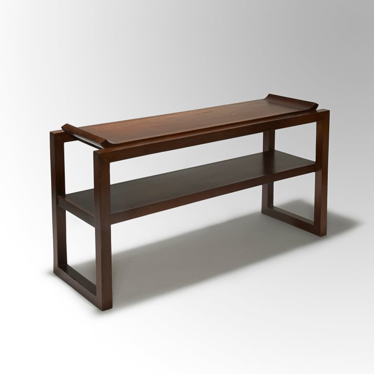 Coffee table, etagere or low console in oak by Charles Dudouyt (1885-1946).