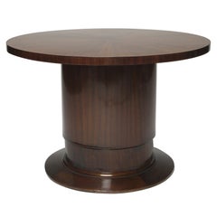 Side table in rosewood with sunburst top by Jean Pascaud