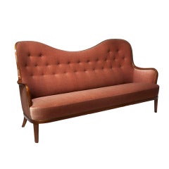 Advokaten sofa in mahogany and original mohair by Carl Malmsten