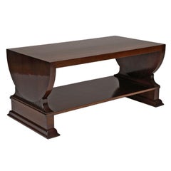 Antique Low sculptural table in Cuban mahogany by Johan Rohde