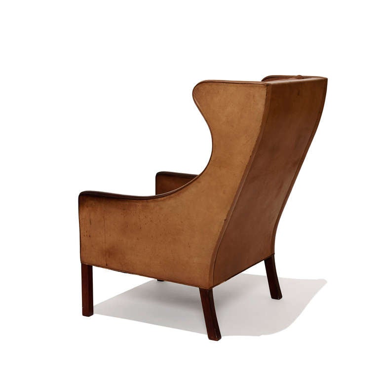 Wing Chair with Superlative Patination by Børge Mogensen