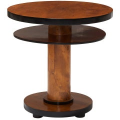 Swedish Round Art Moderne Occasional Table In Baltic Birch