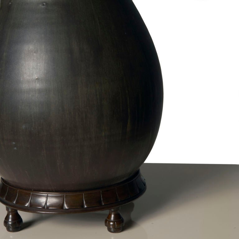 Danish Table lamp in glazed stoneware by Patrick Nordström