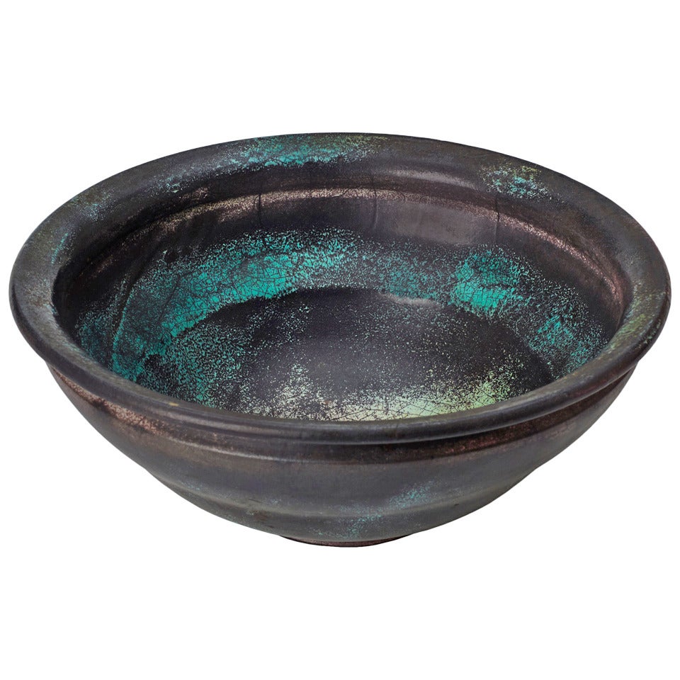 Bowl in the Style of Ancient Metalwork by Svend Hammershøi for Kähler For Sale