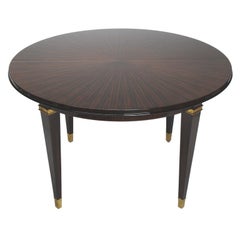Table in macassar ebony with sunburst top by Dominique