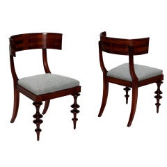 Extraordinary pair of Danish Modern Classicism klismos chairs in birch