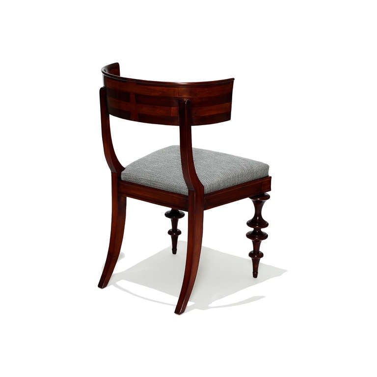 Art Deco Extraordinary pair of Danish Modern Classicism klismos chairs in birch