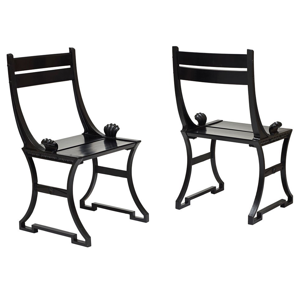 Pair of Cast Iron Chairs by Folke Bensow for the Näfveqvarns Bruk