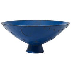 “Mikrokosmos” Urn in Original Ultramarine Blue by Olof Hult for Nafveqvarns Bruk