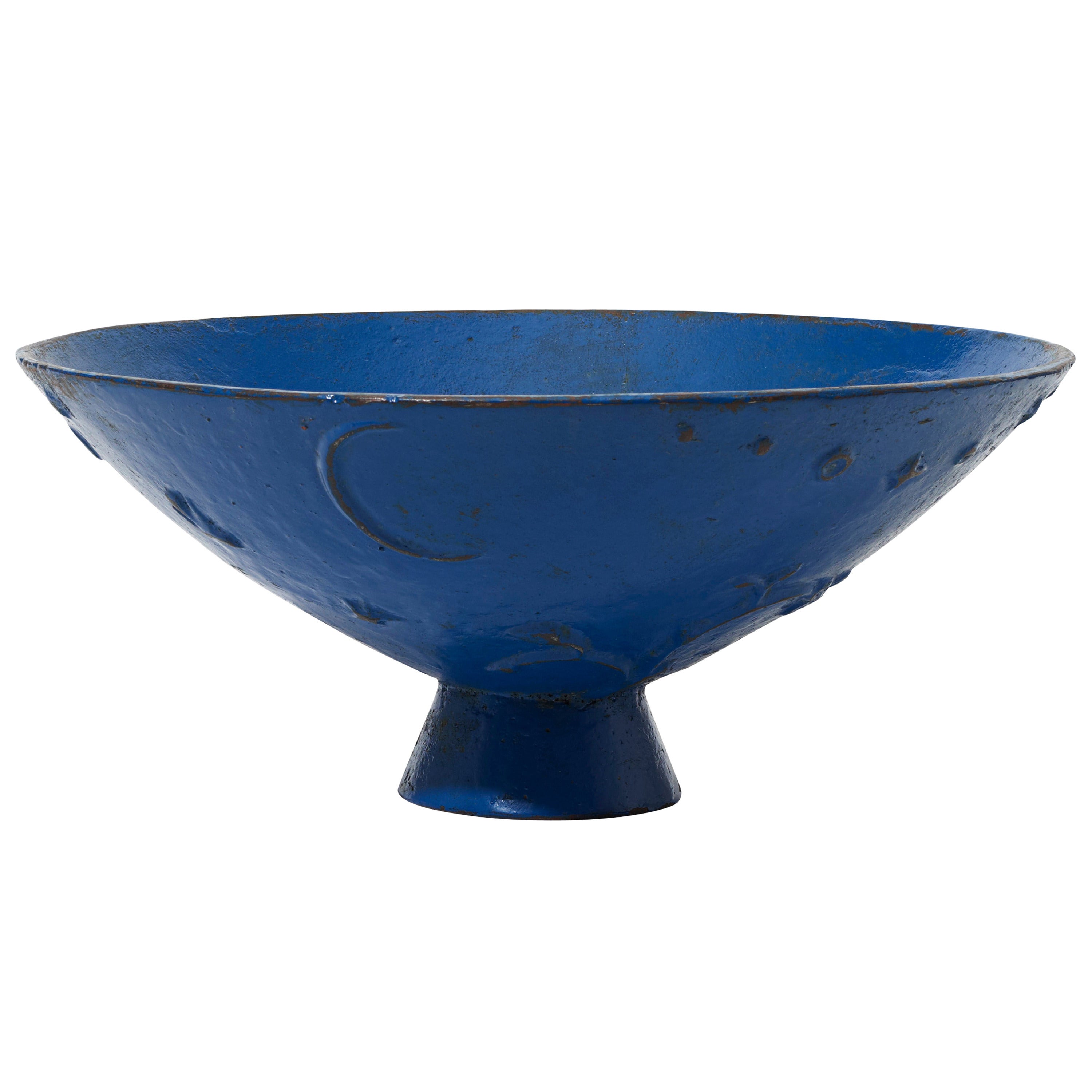 “Mikrokosmos” Urn in Original Ultramarine Blue by Olof Hult for Nafveqvarns Bruk For Sale
