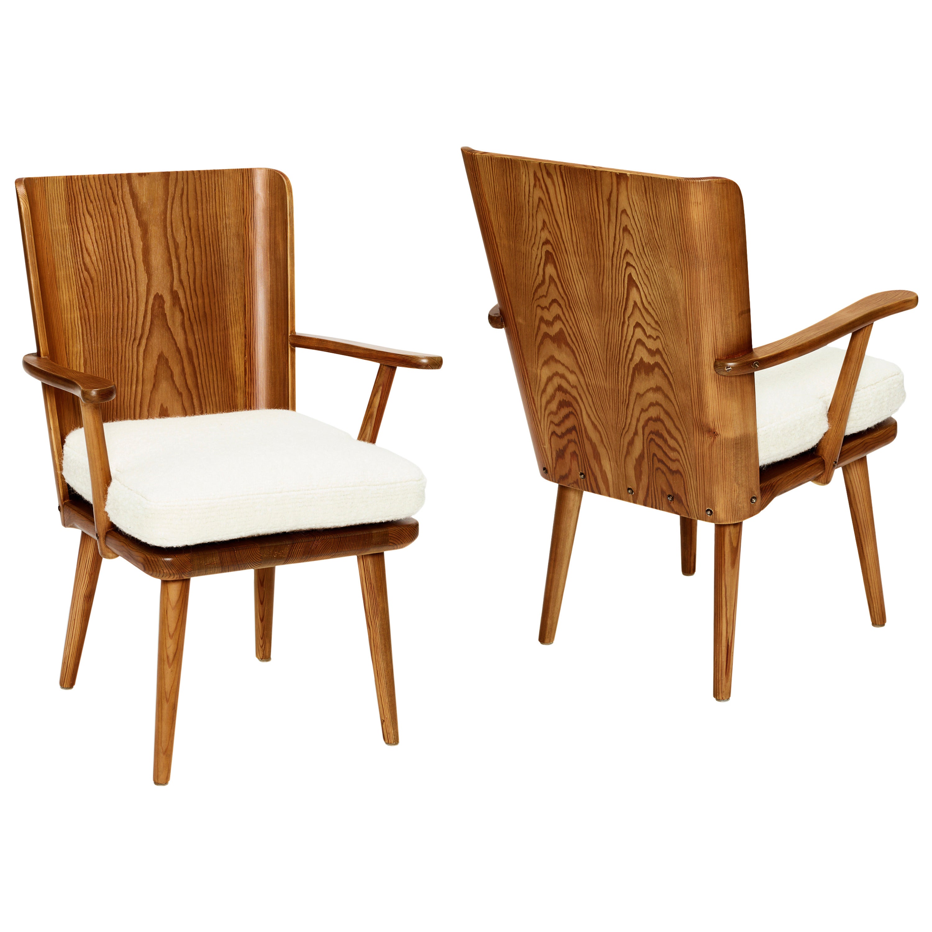 Pair of Armchairs in Solid and Laminate Pine by Karl Andersson & Söner For Sale