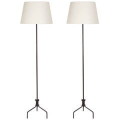 Pair of Standing Lamps in Iron by Jean Royère 4