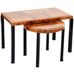 Swedish Nesting Coffee Table Duo In Rosewood With Ebonized Legs