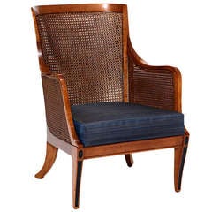 Armchair in beech with double French cane by Carl Malmsten