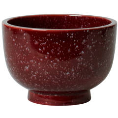 Footed Bowl with Porphyry-Emulating Glaze by Wilhelm Kåge for Gustabsberg