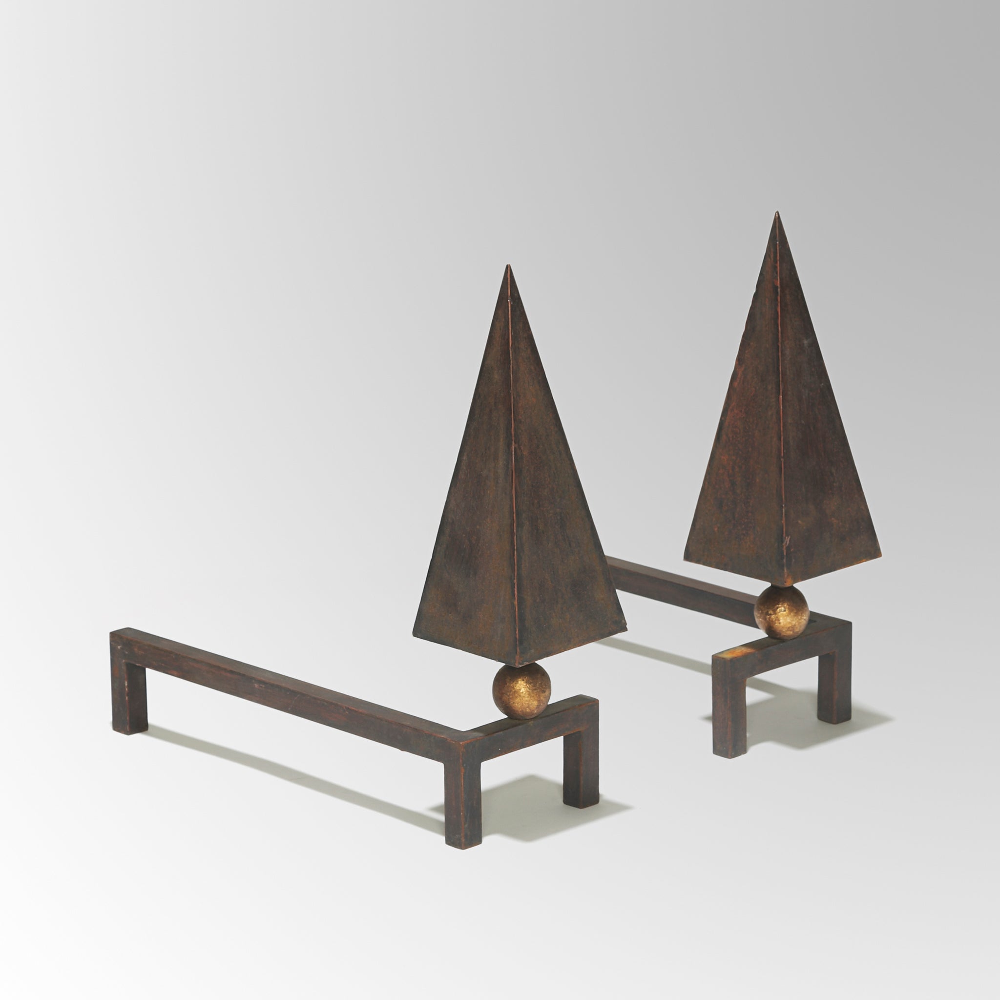 Pair andirons by Jean Royère