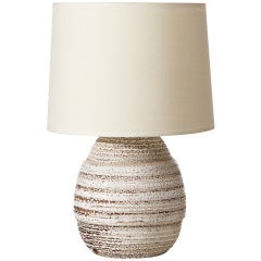 Petite table lamp in ceramic with crispé glaze by Jean Besnard