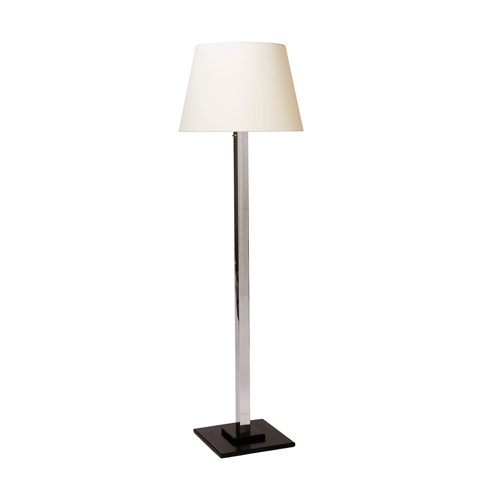 Standing Lamp in Chromed Metal and Marble by Marc du Plantier For Sale