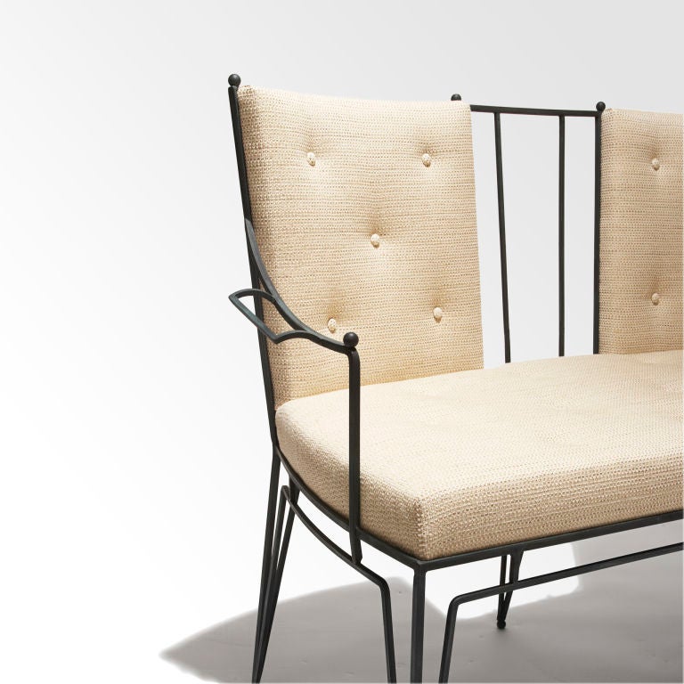 French Wrought iron settee and chairs by Marc du Plantier