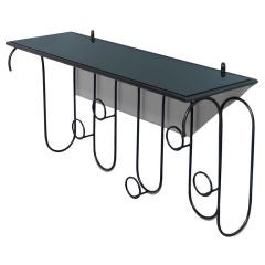 Blackened iron console/rack by Jean Royère