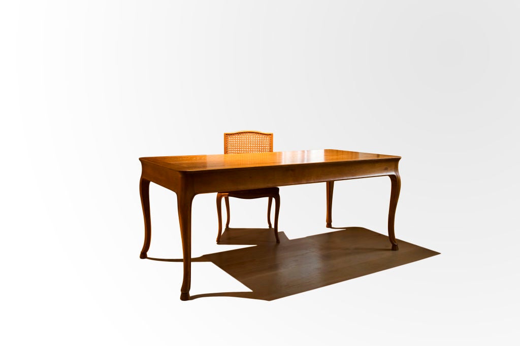 Mid-20th Century Louis XV style desk with chair in oak by Frits Henningsen